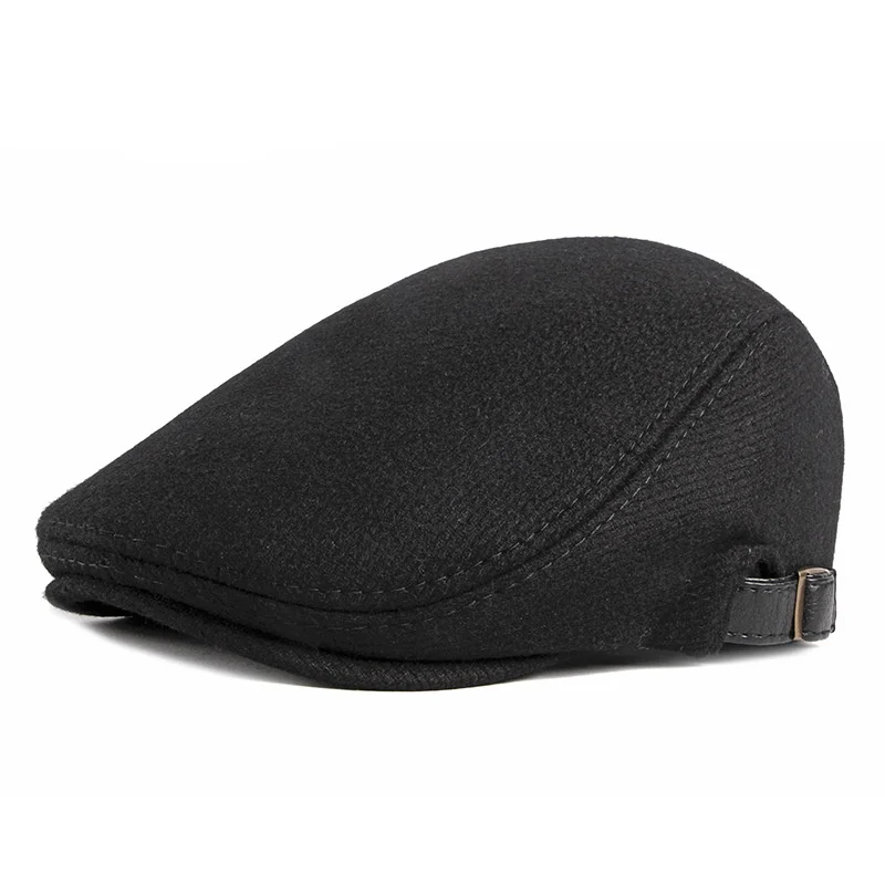 CQ  Winter Warm Wool Beret  British Vintage Middle-aged Dad Forwarder Hat Peaky Blinders Bonnet Femme Baret