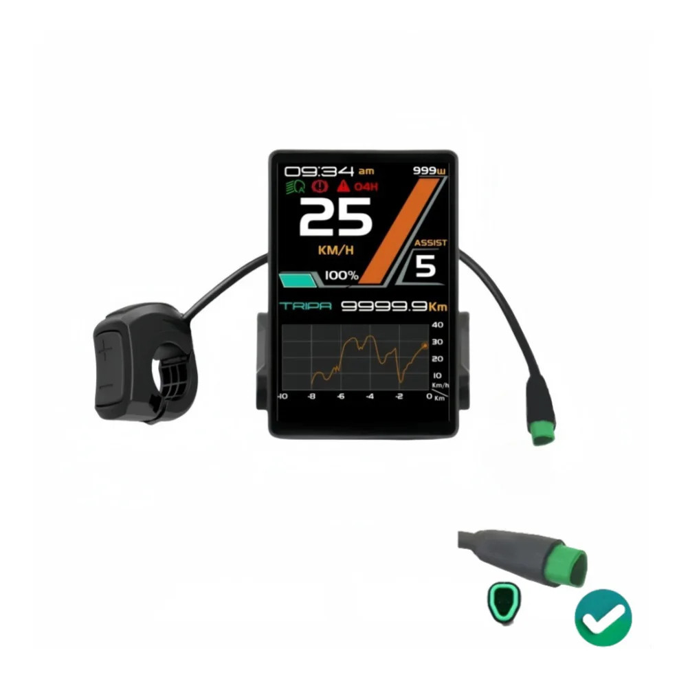 

Цветной дисплей двигателя Bafang-Mid, версия UART, тип C, 15 Вт, зарядный велосипедный компьютер для двигателя Bafang G340 G320/BBS01/BBS02/BBSHD