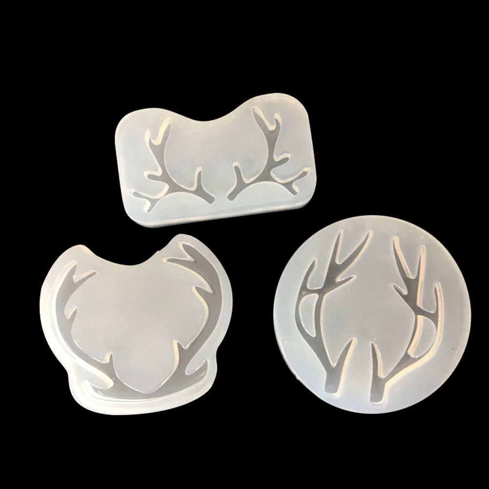 

3 in Chocolate Mold Deer Horn Fondant Silicone Baking DIY Jewelry Molds Cake Elk