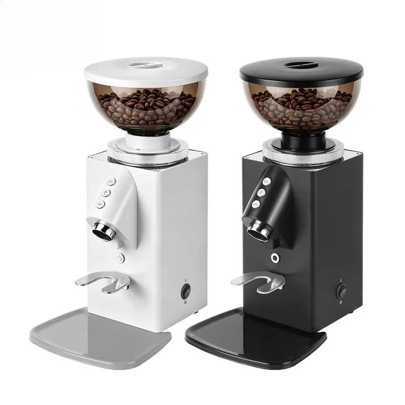 High Precision Mini Automatic Coffee Grinder 60mm Stainless Steel Flat Burr Touch Screen Timed Quantitative Grinding Machine