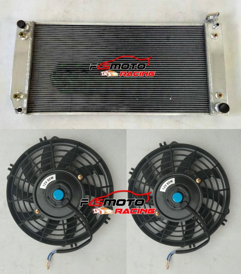 Aluminum Radiator+Fans For Chevy C/K 1500 2500 3500 Truck 5.7L-7.4L V8 1988-2000 89 90 91 92 93 94 95