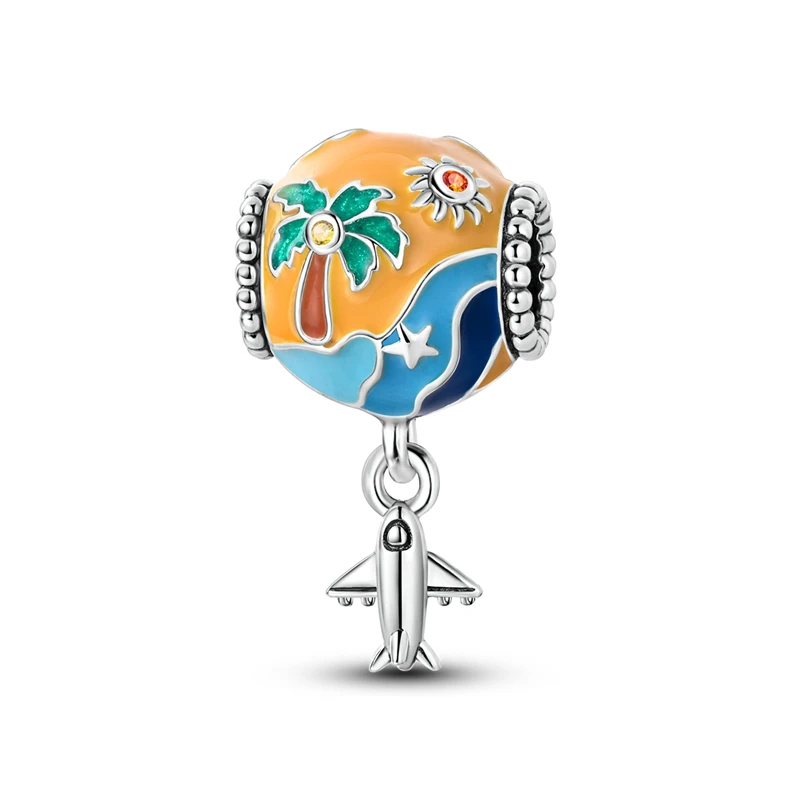 

Pendant Charm Bead 925 Sterling Silver Dreamy Pink Flowers Beads Fit Original Bracelet for Jewelry Making Valentine's Day gift