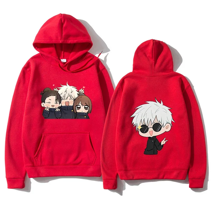 2024 Autumn Men Anime Jujutsu Kaisen Print Hoodie New Long Casual Oversized Pullover Sweatshirt Fashion Tops Unisex Clothing