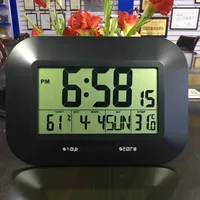 Decorative Digital Wall Alarm Clock Table Desktop Calendar Temperature Thermometer Humidity Hygrometer Radio Controlled Clock