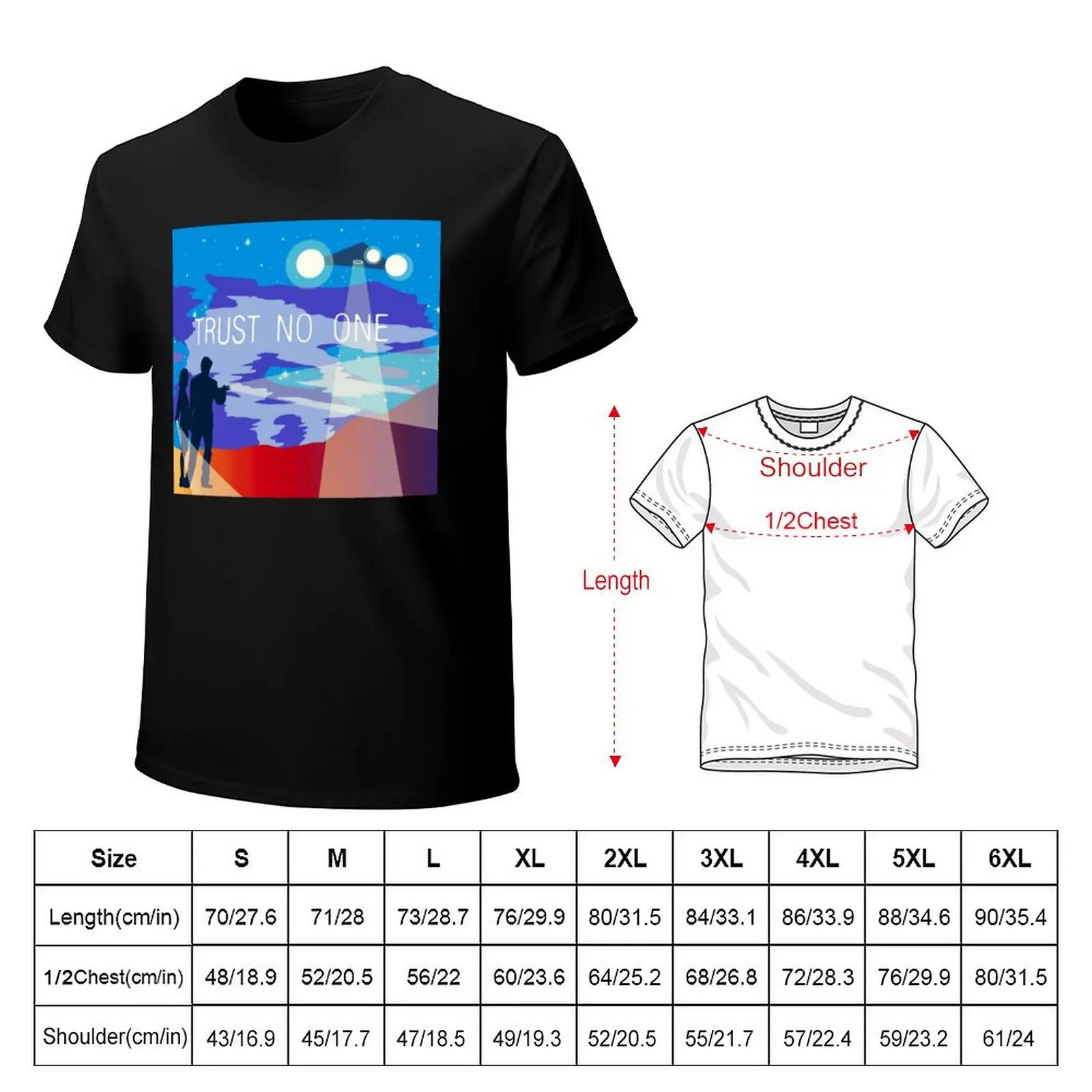 The X Files Trust no one Mulder and Scully T-Shirt Minimalist Casual Short Sleeve Top