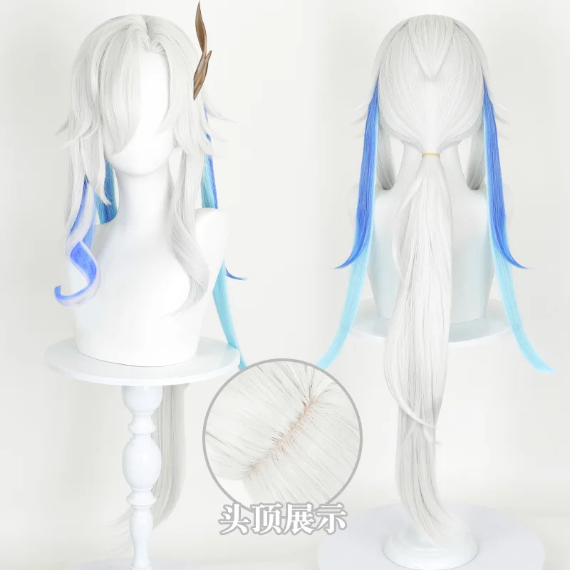 

Парик для косплея Лантерн Райт Скин Невиллетт, серо-голубой, для игры Genshin Impact, термостойкий, из синтетических волос, на Хэллоуин