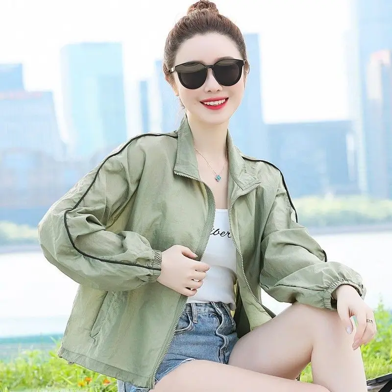 2026Summer New Sun Protection Clothing Coat Women Breathable Short Sunscreen Jacket Ladies Hooded Outwear UV-proof Thin Overwear
