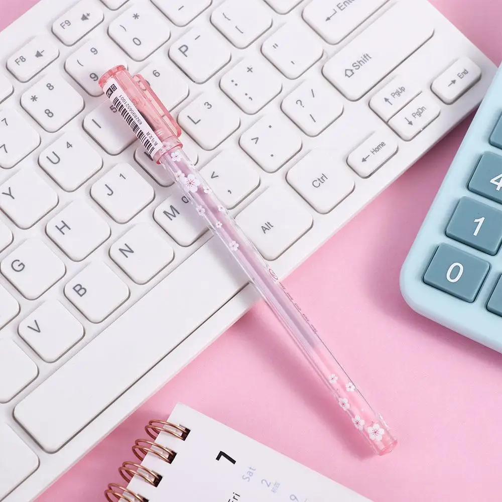 

School Supplies Office Supplies 0.5mm Student Gift Black Sakura Season Gel Pens Sakura Floral Signing Pen Writing Pen