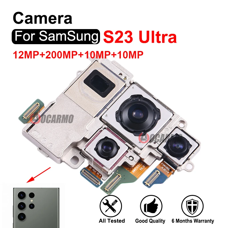 For Samsung Galaxy S23 Ultra Rear Telephoto Camera 10MP 10x 3x Optical Zoom And Back Main 200MP Ultra-Wide Front Selfie Cameras