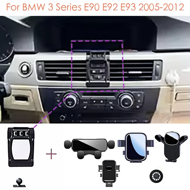 For BMW 3 Series E90 E92 E93 2005-2012 Magnetic Phone Holder 15W Wireless Charging Phone Stand MagSafe Phone Support Custom Base