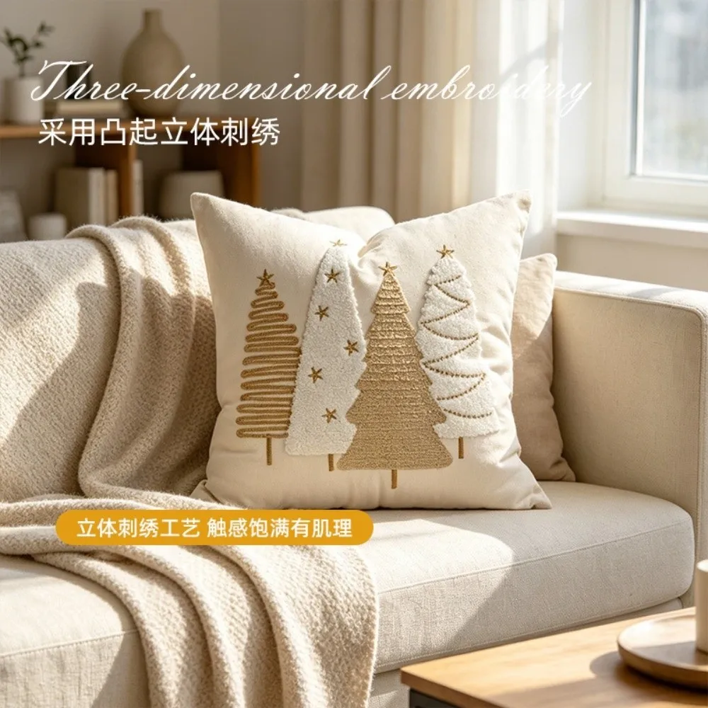 Trendy 45x45cm Bowknot Pillow Cover Breathable Soft Throw Pillow Case Cozy Sofa Home Decor Christmas Pillowcases Christmas Decor
