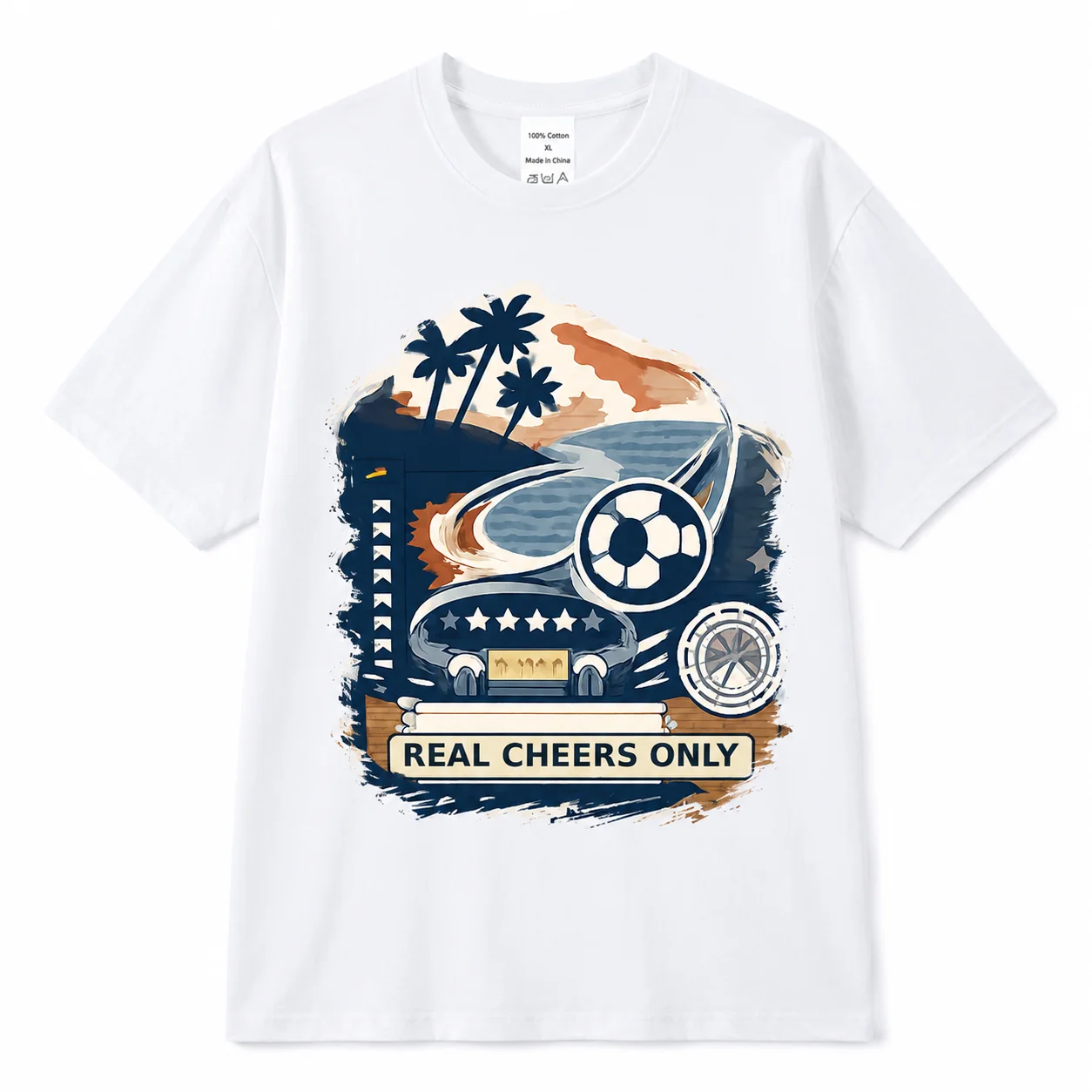 Football Matchs Cheering Shirt Men Fashion Soccer Pattern Printed Tees 100% Cotton Crew Neck Short Sleeve Tees For Game Gay — купить у AliExpress WW