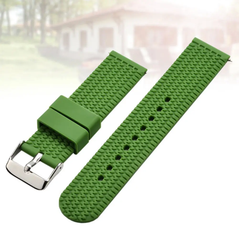 18Mm Silicone Watch Strap Creative Tire Grain Adjustable Replacement Wristband for Fitness Watch Watchband