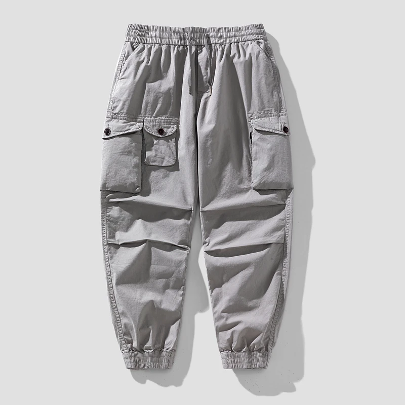 

New Summer American Sle Men's Workwear Pants Trousers Cotton Blend Cargo Loose Fit Thin Retro Casual Trousers