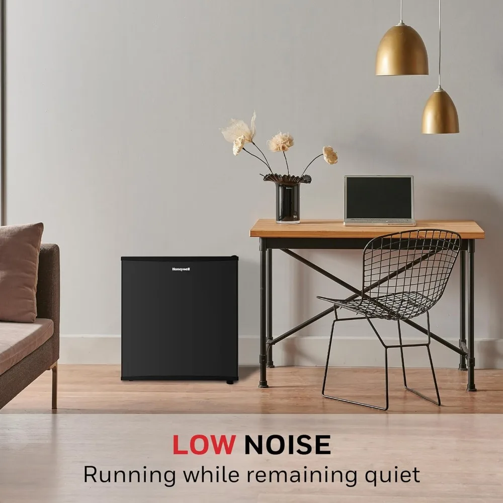 Compact Refrigerator 1.6 Cu Ft Mini Fridge with Freezer, Single Door, Low noise, for Bedroom, Office, Dorm with Adjustable Temp