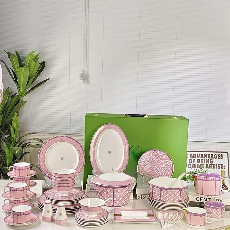 58 tableware sets, 43-piece set: rice bowls, Western plates, plates, saucers, coffee utensils, home use, housewarming gifts