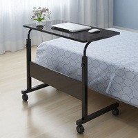 Portable Laptop Computer Stand Desk Bed Side Reading Table With Rollers Adjustable 71.5‑85cm Standing Rolling Study Desk