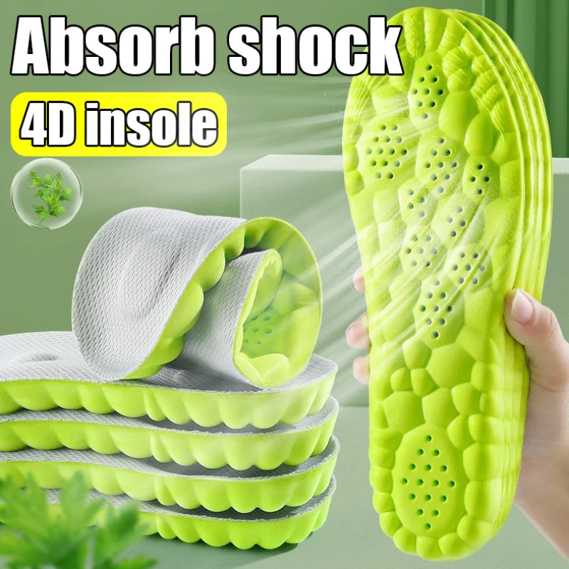 Latex Sport Insoles Soft High Elasticity Shoe Pads Breathable Deodorant Shock Absorption Cushion Arch Support Insole Men Women