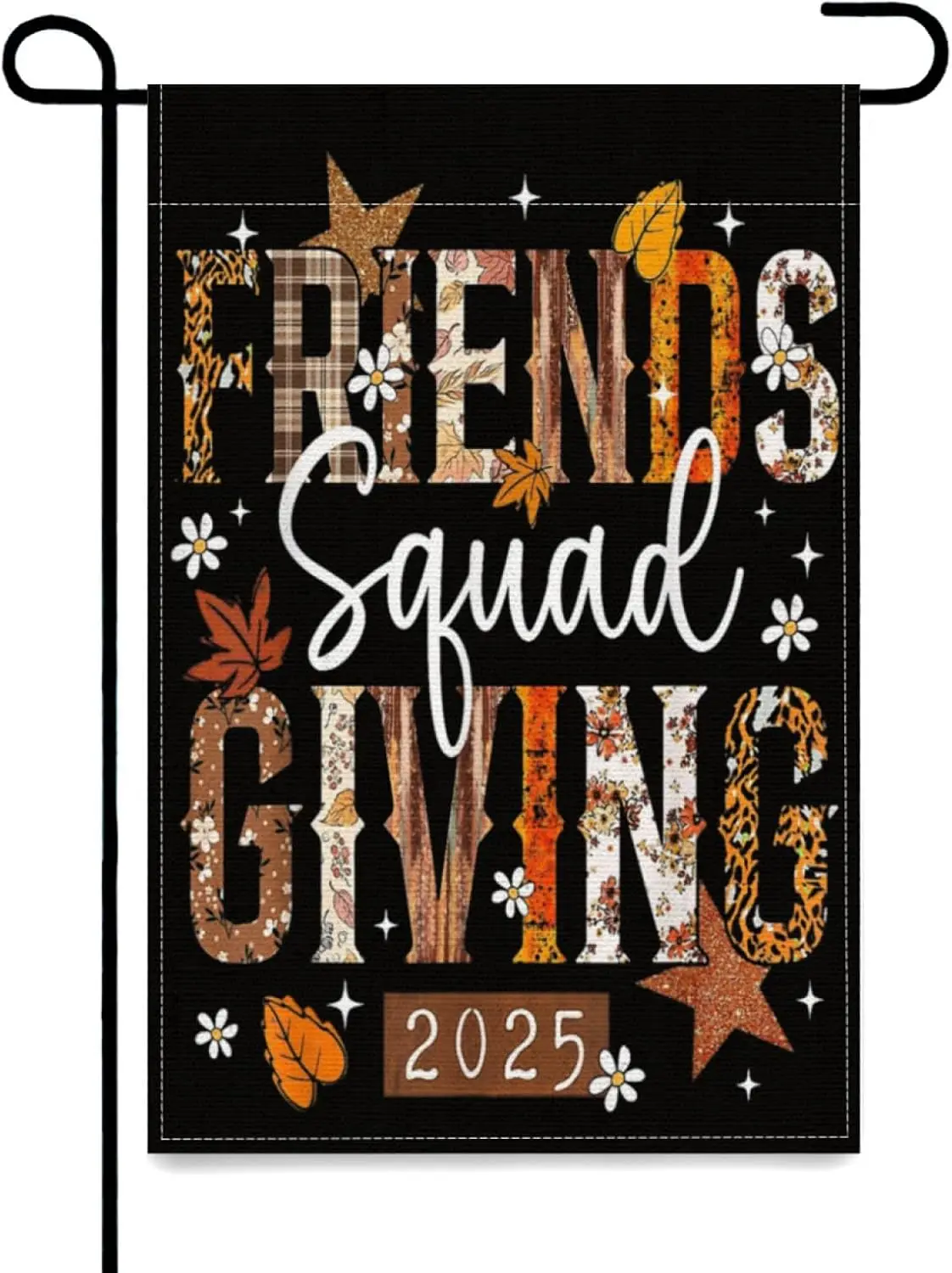 Friends Squad Giving 2025 Forever Thankful Autumn Fall Scrub Yard Flags,12x18 Inch Garden Flag Double Sided Banner Decor for yyi