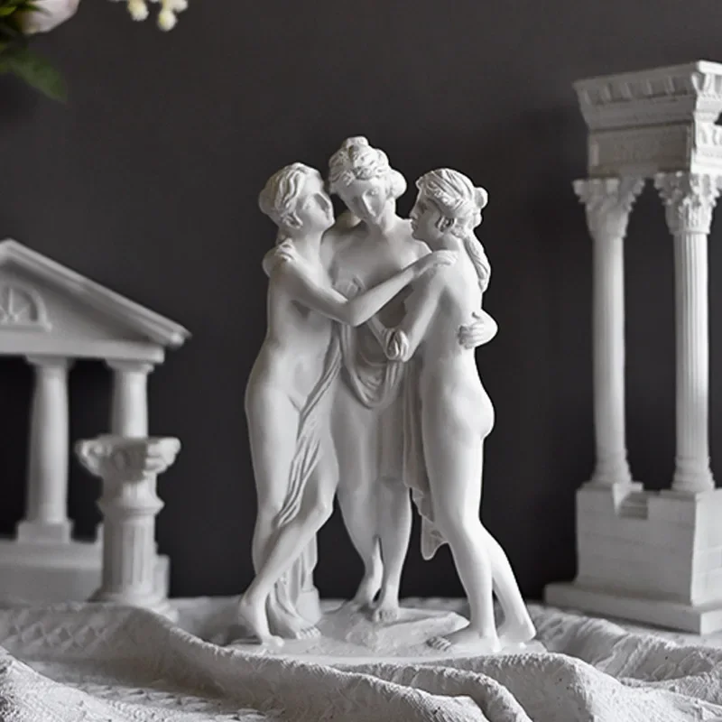 Resin Handicrafts Mythological Figure Sculptures Goddess Retro Angel Greek Statue Decorative Figurines Home Decoration