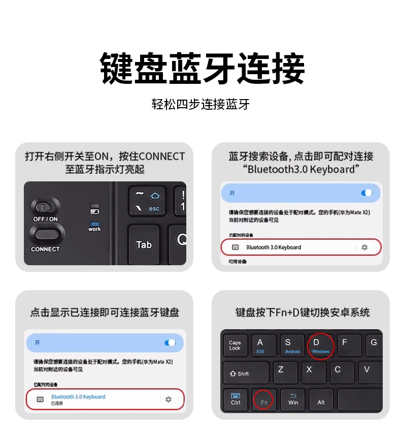 For Huawei Mate XT Wireless Minutes Of Meeting Record Bluetooth Keyboard Portable Mouse Stylus Perfect Match Case