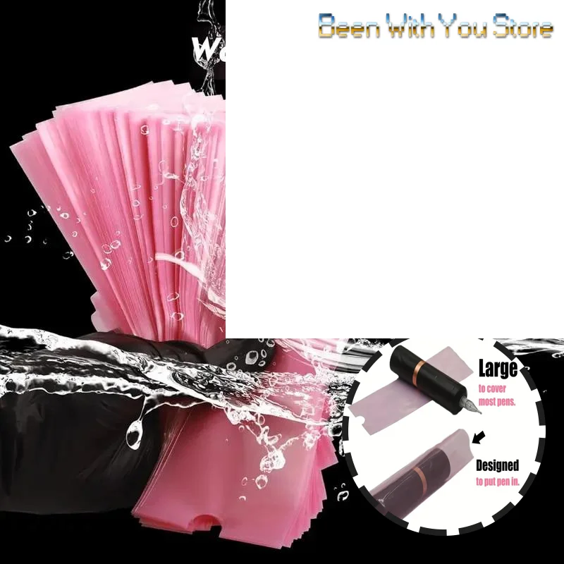 

200Pcs/roll Tattoo Pencil Sleeve Bag Covers 200Pcs and 3Pcs Pink Bandage Practice Taattoo Sets Microblading Supplie for Artists