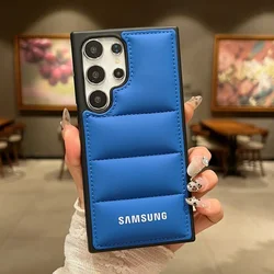 Original Soft Down Jackets Air-Bags Shockproof Case for Samsung Galaxy S25 S26 S24 S23 Ultra Plus Coque TPU Protection Cover