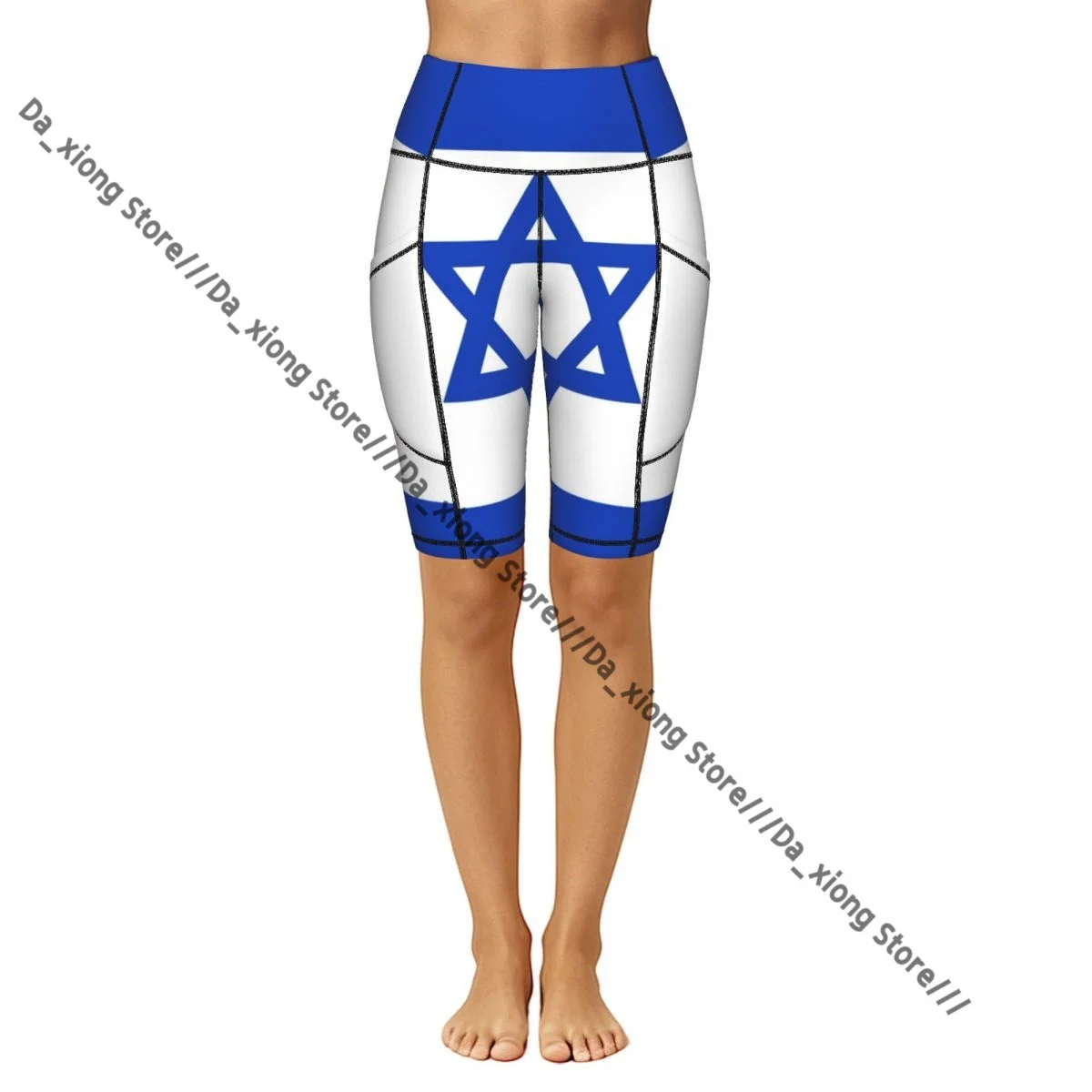 Ladies Yoga Shorts Flag Of Israel Breathable Gym Running Workout Pants