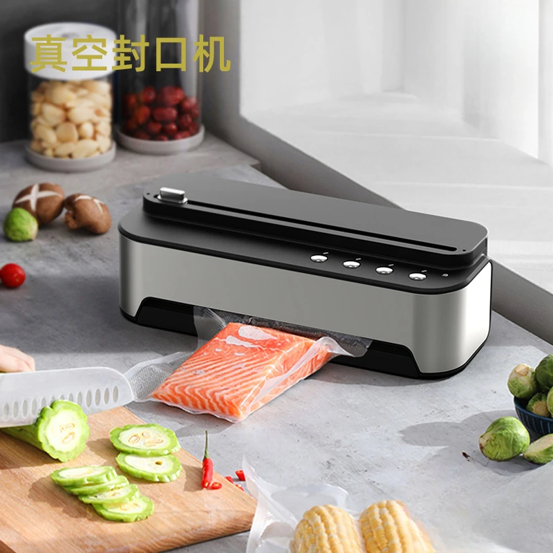 Customized cross-border household small stainless steel vacuum sealing machine, sealing machine, plastic sealing machine