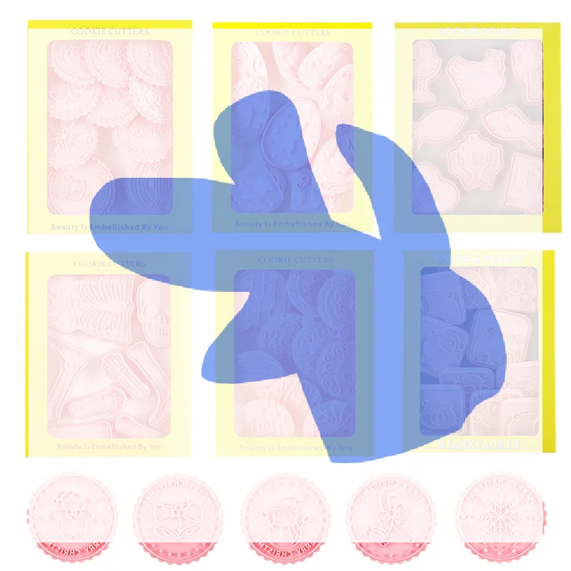 

6/8/10Pcs 3D Christmas Cookie Cutters Biscuit Mold Cookie Mould Stamp Xmas New Year Party Decor Baking Tools