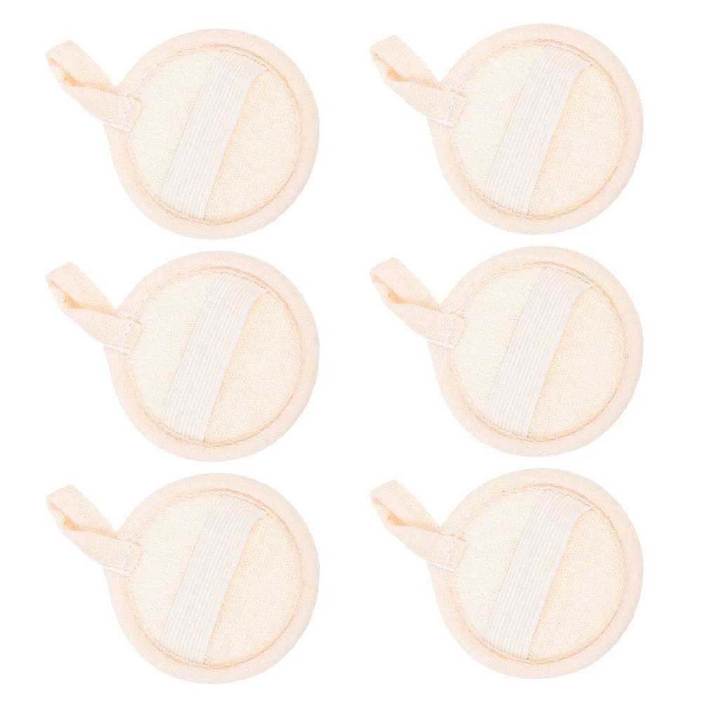 6 pezzi luffa tamponi esfolianti per il viso naturale morbido viso scrubber struccante detergente per la pelle morta corpo doccia detergente per il viso