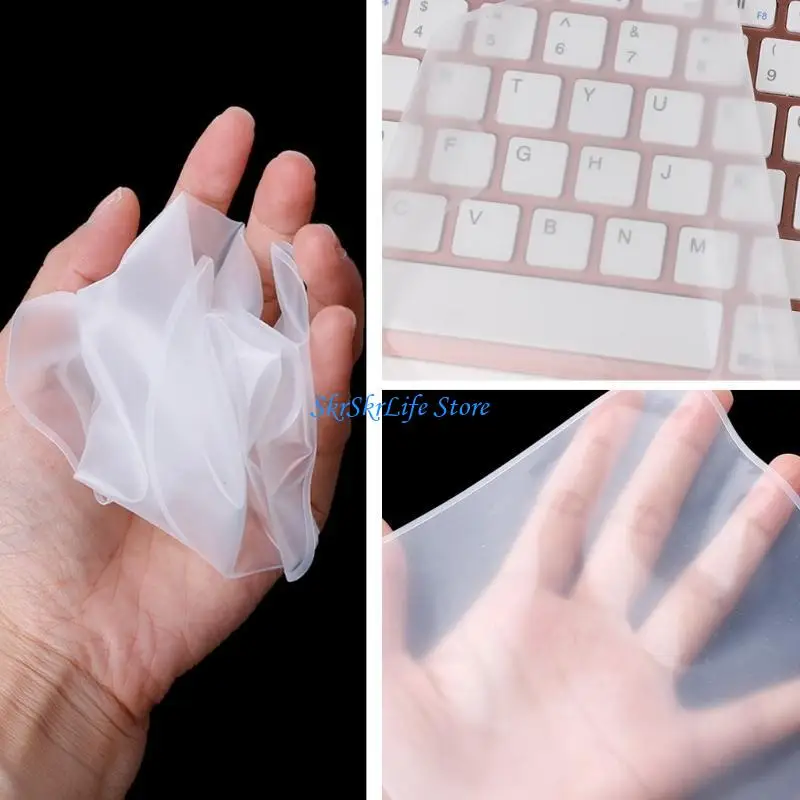 E65E Thin Keyboard Skin Cover, Clear TPU Laptop Keyboard Skin Protective Film for 10-17in Keyboard