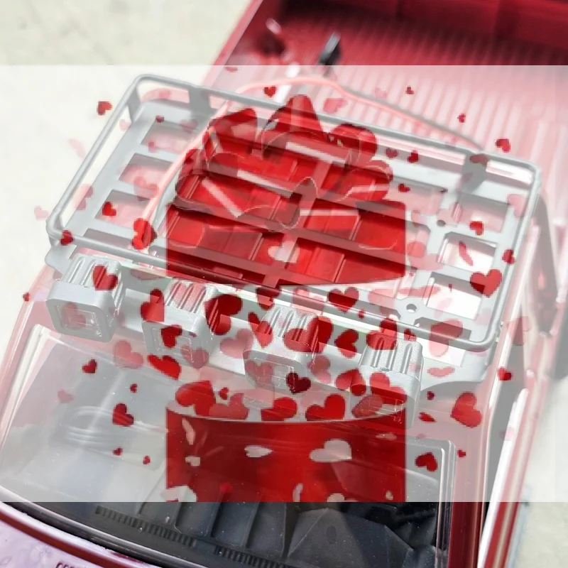 

Металлический багажник на крышу MN82 с LED-подсветкой, аксессуары для моделей радиоуправляемых машин, имитация багажника с четырьмя фонарями