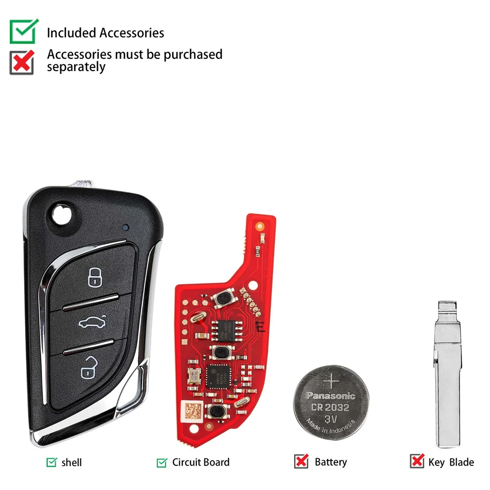 Xhorse XKLKS2EN LEI.KSS Style(ENrome-plating) Second Generation Universal Wired Remote Key for Lexus Type 5pcs/lot