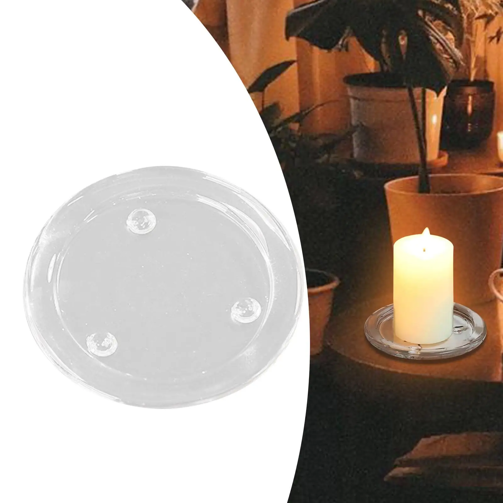 Pillar Candle Holder Glass Coaster Multipurpose Candle Tray Fruit Dish for Holiday, Wedding, Baby Shower Fine Workmanship