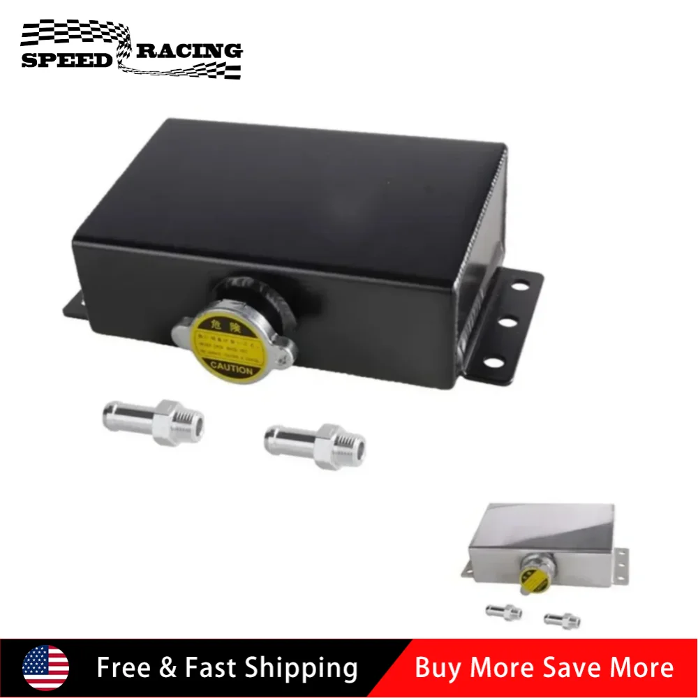 

Универсальный 1,6 л алюминиевый радиатор, переливный бак охлаждающей жидкости, комплект резервуара, автомобильная охлаждающая деталь для большого радиатора, черный, серебристый