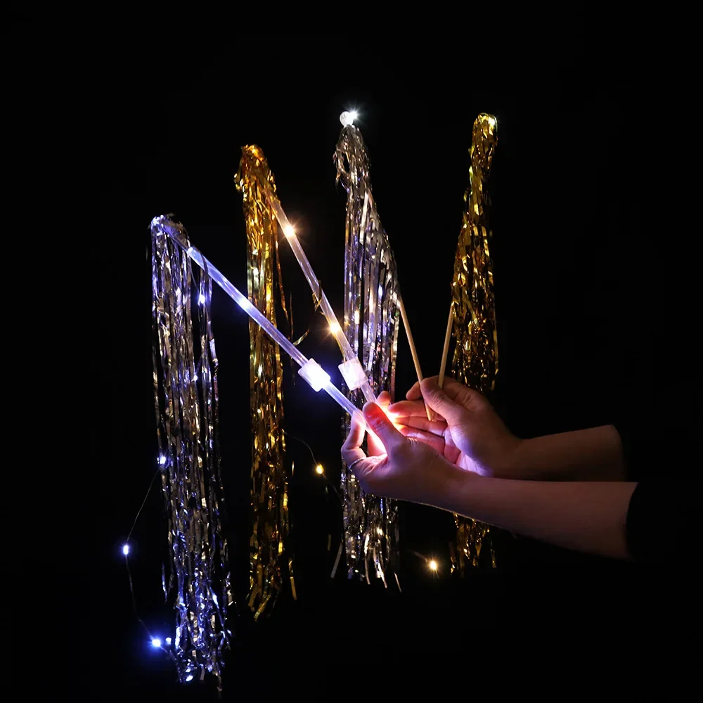 50 قطعة LED احباط بهرج الزفاف العصي مضاءة الزفاف الجنية الصولجانات تضيء عصا توهج وامض الصولجانات لحفلة عيد ميلاد الحسنات