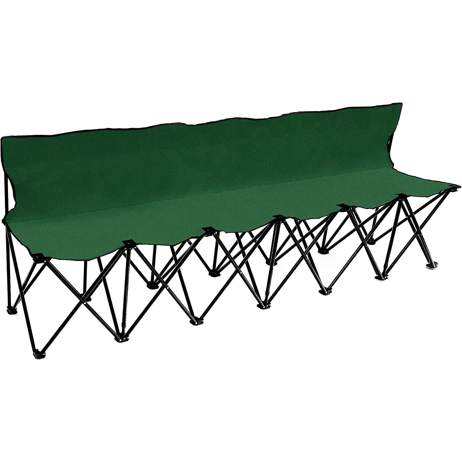 Strong durable lightweight Portable 6-Seater Folding Team Sports Sideline Bench with Back easy  to set up  put