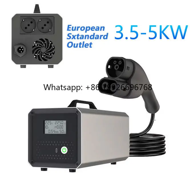 Portable 3.5/5/7KW V2L V2H CCS2 Discharger DC to AC Bidirectional Discharging Invertor for Tesla CCS2 Electric Car