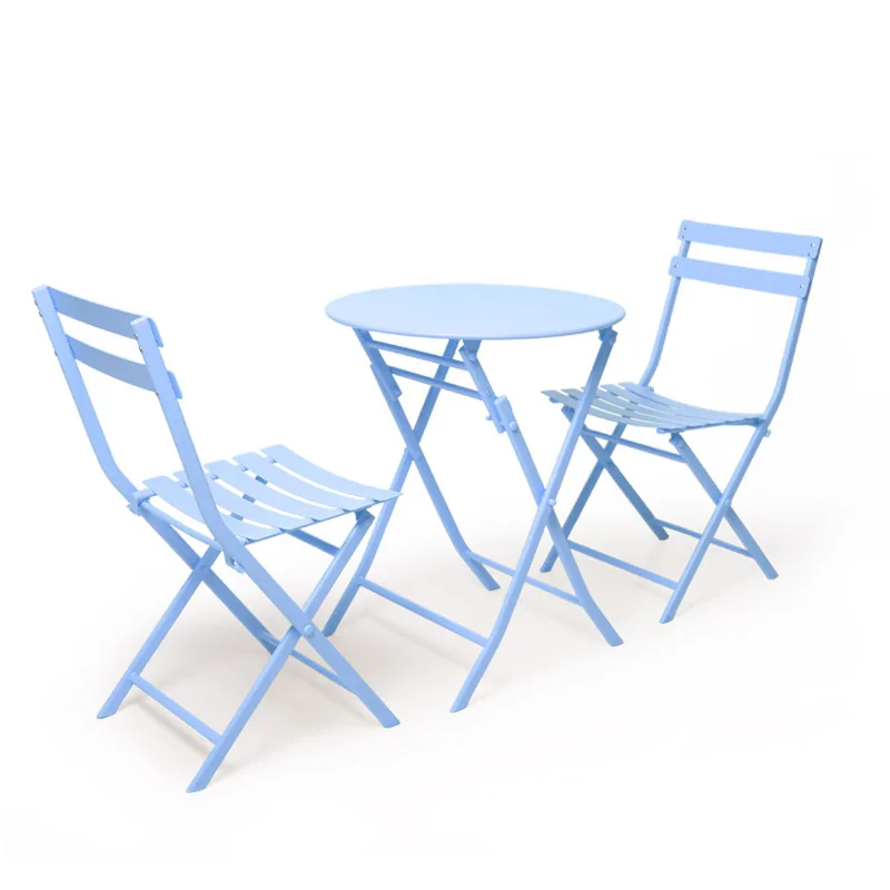 

Nordic courtyard balcony table and chair three-piece combination waterproof leisure chair garden terrace outdoor folding table a