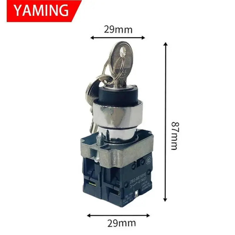 XB2-BG33 BG23 BG35 مفتاح دوار مفتاح زر معدني 3 موقف الذاتي قفل محدد 2NO 1NO1NC 10A 22 مللي متر تصاعد محدد #5