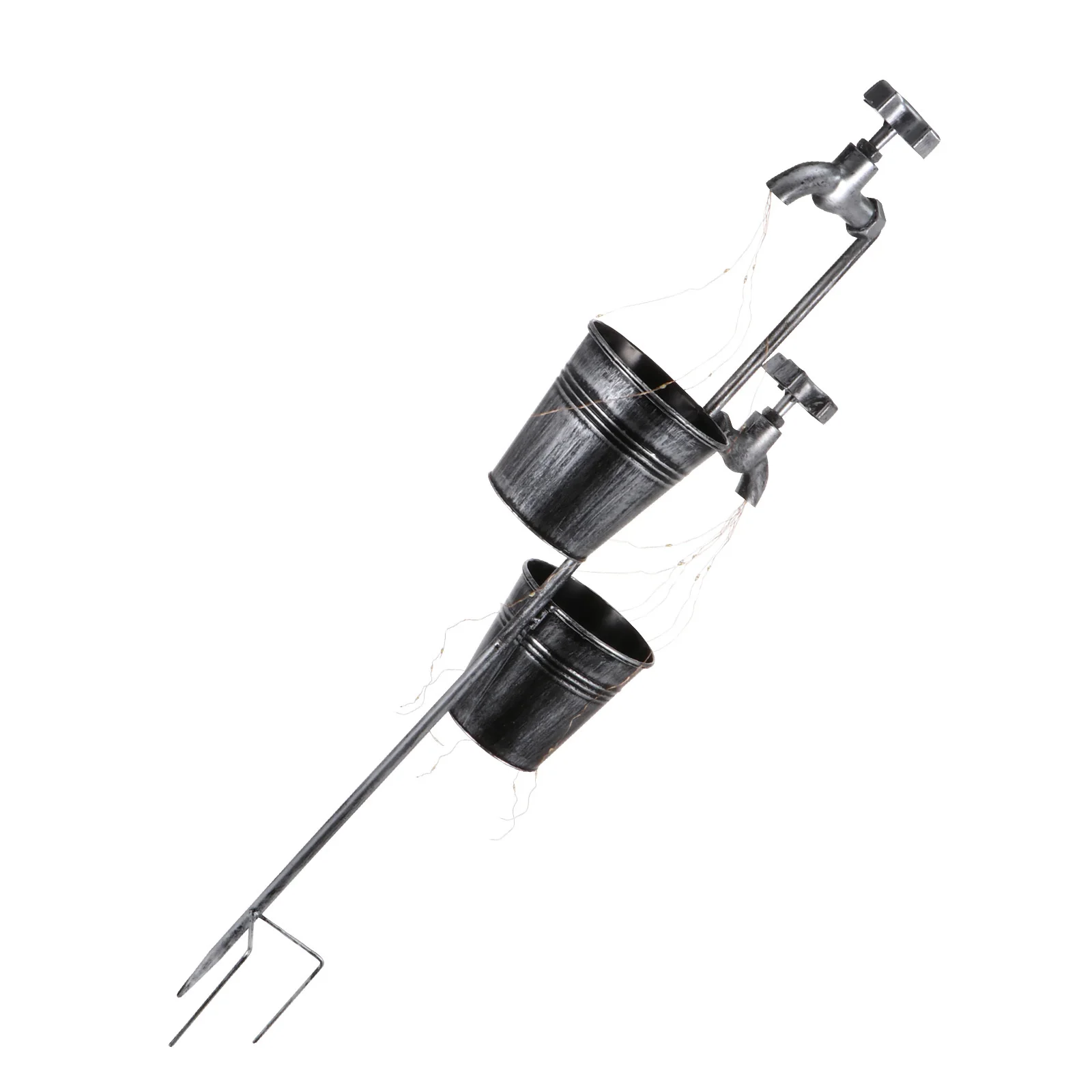 1 قطعة الشمسية في الهواء الطلق مصباح حديقة الحديد صنبور تصميم الإبداعية الزهرية الشمسية مصباح حديقة ساحة فناء الإضاءة الزخرفية الطاقة #3