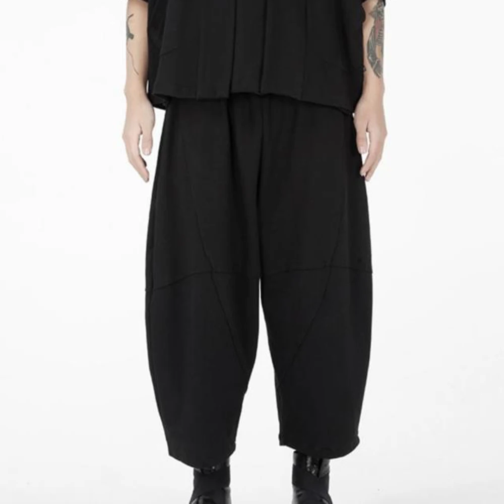 XS-5XL Men's Solid Color Wide-Leg Trousers American Retro Fashion Trend Loose Casual Breathable Niche Summer New Men's Bottoms