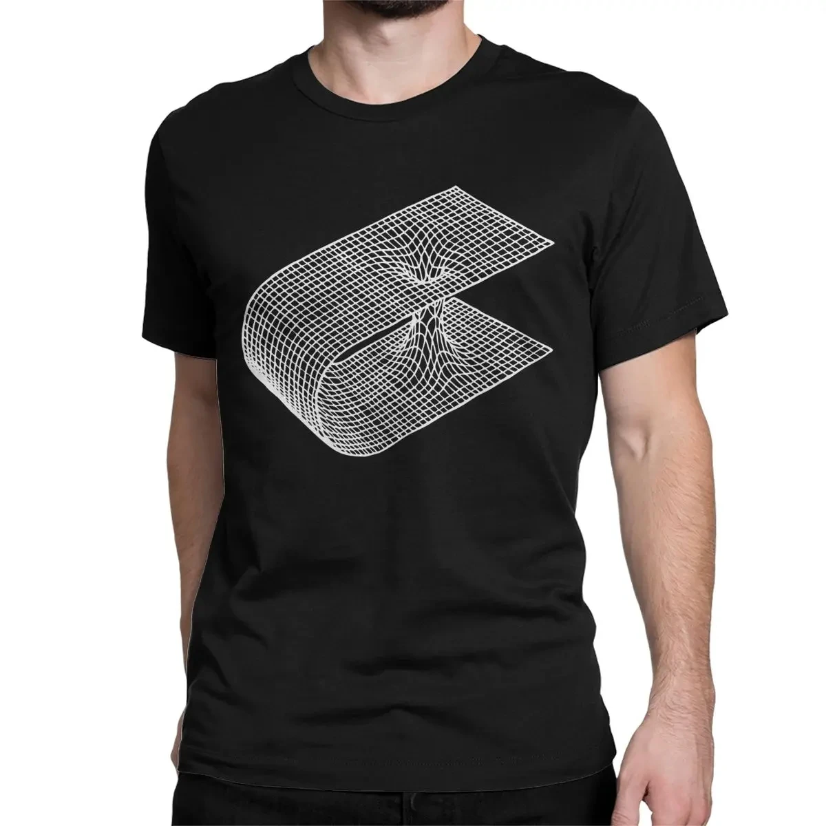 Wormhole T-Shirts for Men Quantum Mechanics Physics Science Cotton Tees Crewneck Short Sleeve T Shirts Graphic Printed Clothes