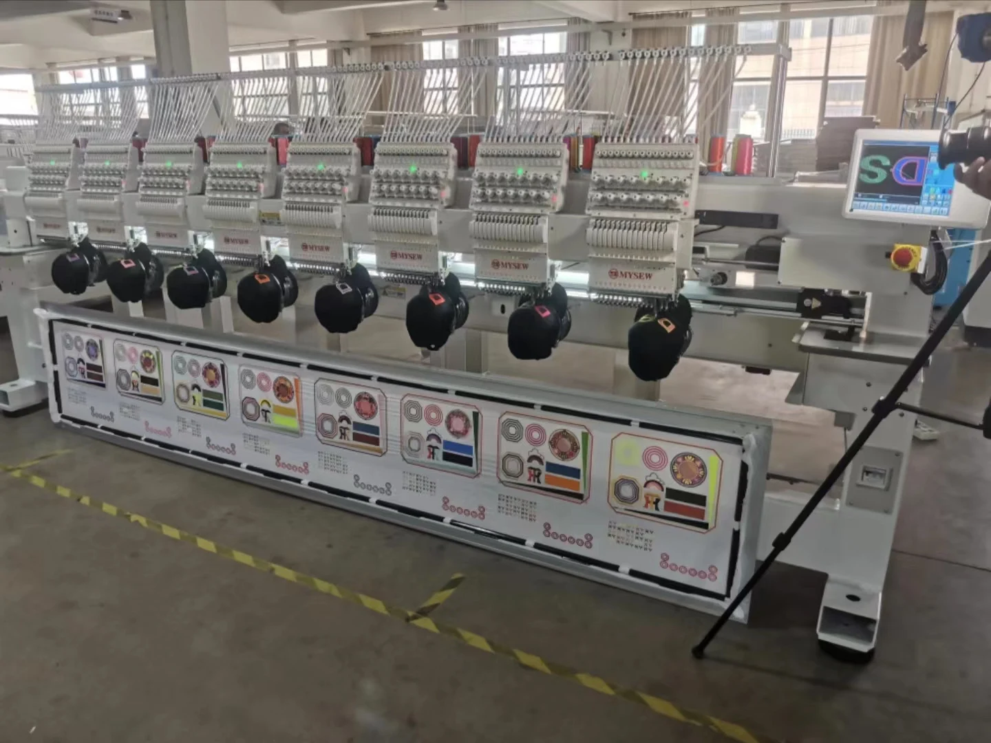 MYSEW  MFGS 1208 Multi-head 12  s 8 Head Automatic Large Industrial Embroidery Machine Computerized