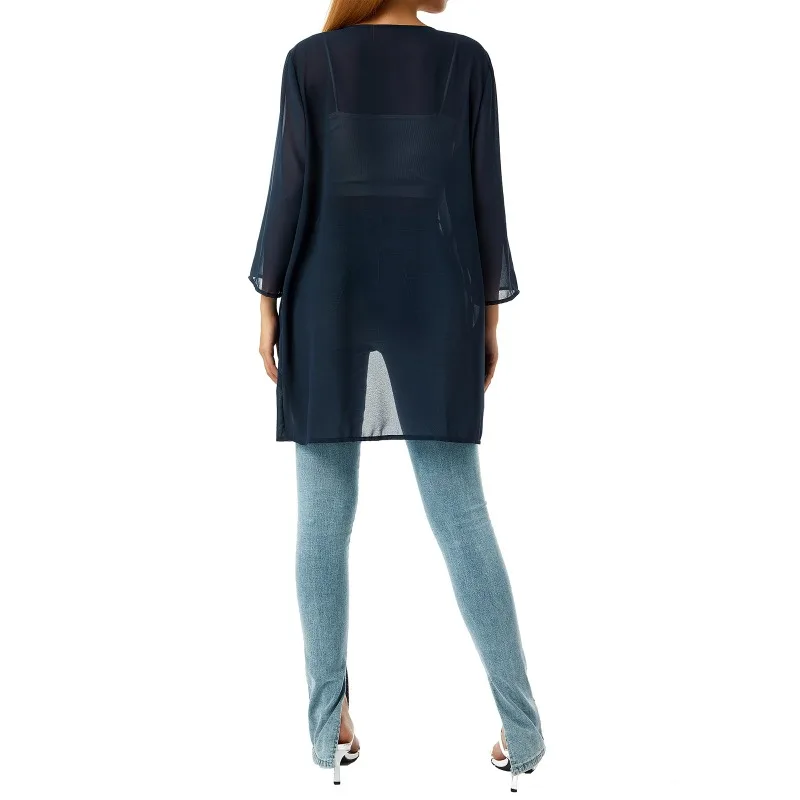 휴가 느슨한 카디건 솔리드 컬러 섹시한 비키니 비치웨어 수영복 여성 비치 선 스크린 커버 업 셔츠 우아한 긴 소매