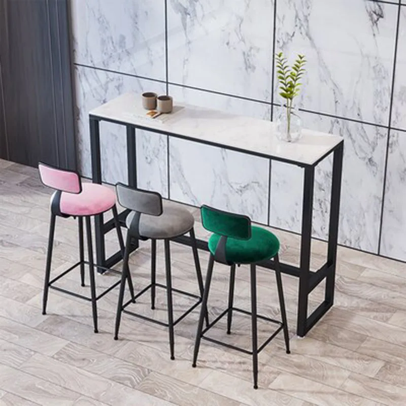 Resepsiyon Masaları Tasarım Bar Sandalyeleri Estetik Rahatlatıcı Yüksek Tasarımcı Metal Alüminyum Bar Tabureleri Yükseklik Uzun Banket Salon Mobilyaları