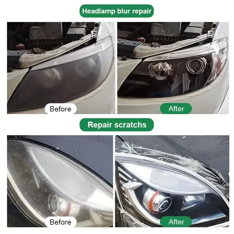Car Headlight Restoration Kit - Renew Yellow Hues, Scratch & Blur Repair, Restore Brightnes to Both Front & Rear Headlamp Polish image 2