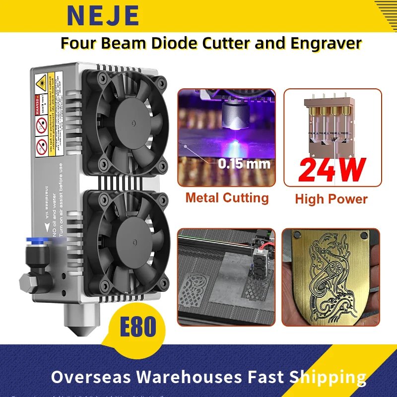 

2024 NEW NEJE E80 120W Laser Module Kits 450nm Blue Light TTL Module for Laser Engraver Wood Cutting Smarter Tool