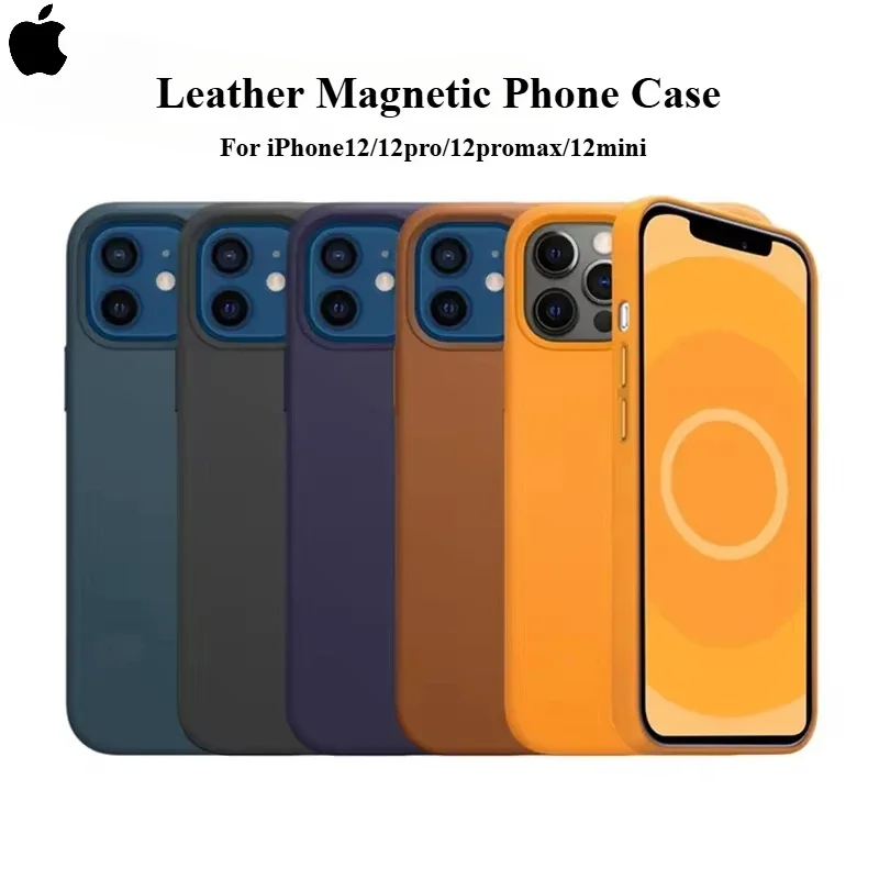 Original Official Leather Magnetic Case For Apple iPhone 12 Pro Max 12 Mini With Magsafe Wireless Charging Drop Protect Cover